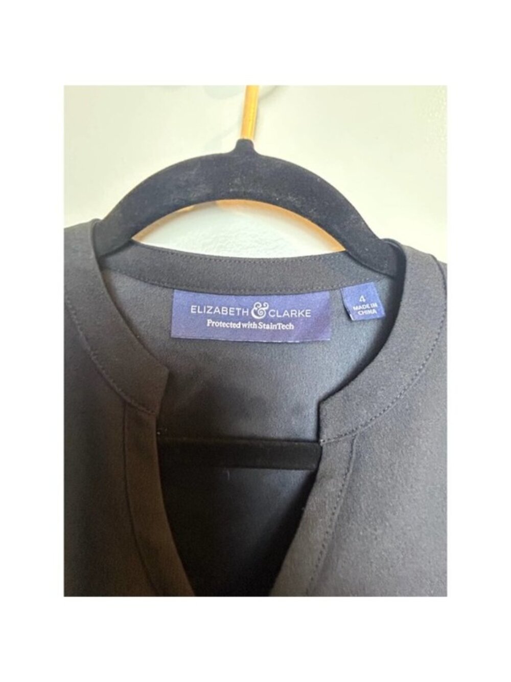 Black V Neck Stain Resistant Shirt - Picture 2 of 7